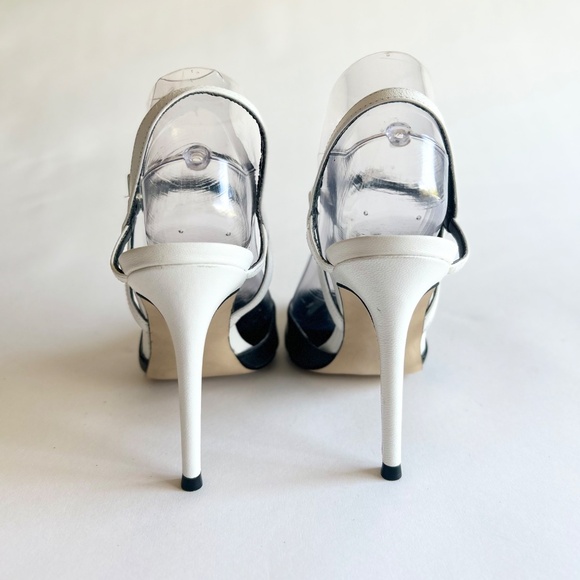Ivanka Trump Itgeava Black White Leather Point Toe Heeled Slingbacks size 7.5 - Picture 9 of 16